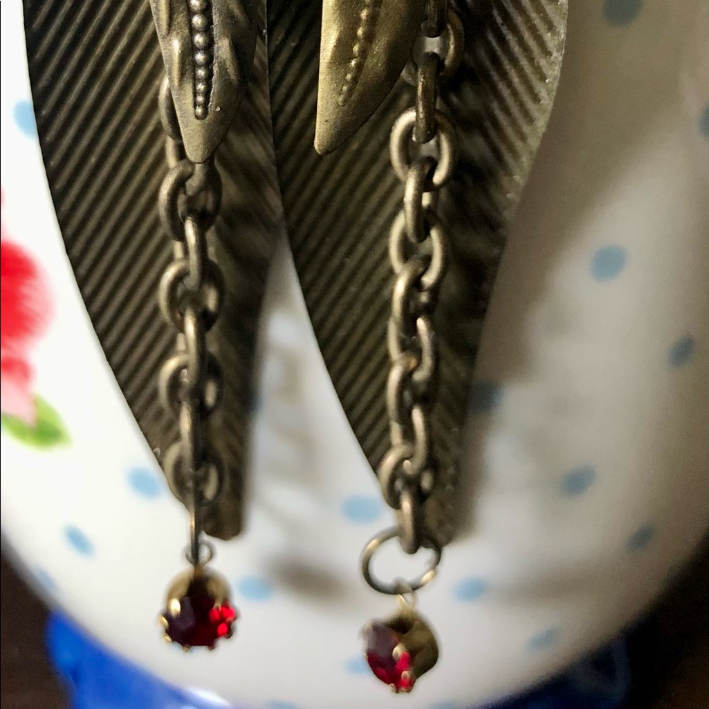 Leaf Earrings Long Dangle